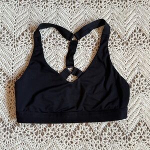Athleta Black Crossback Sports Bra Size Medium Padded CrissCross Back Soft
